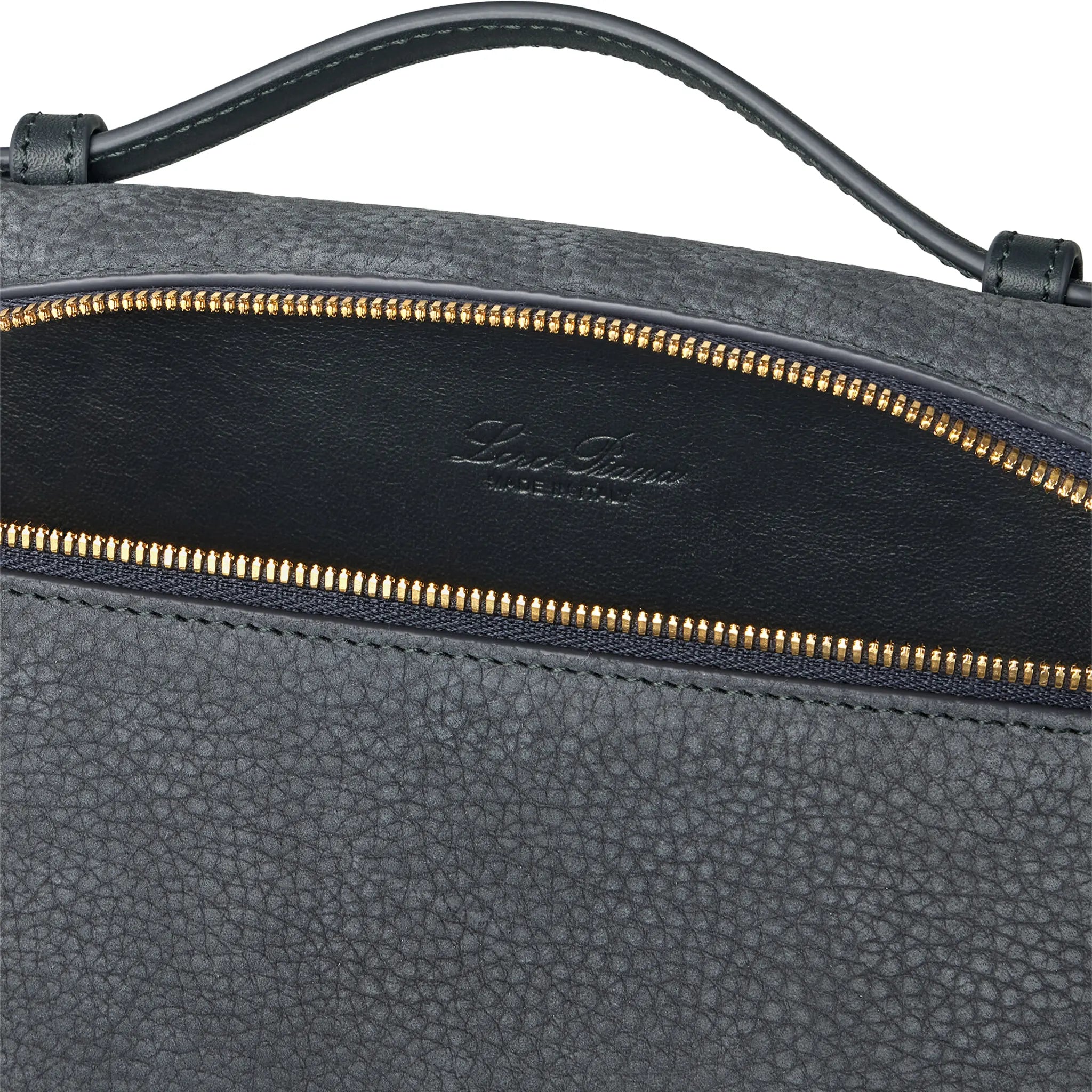 Detailed View of Loro Piana Extra Pocket L19 Calfskin Blue Green Sun Gold Shoulder Bag FAP6658_706E